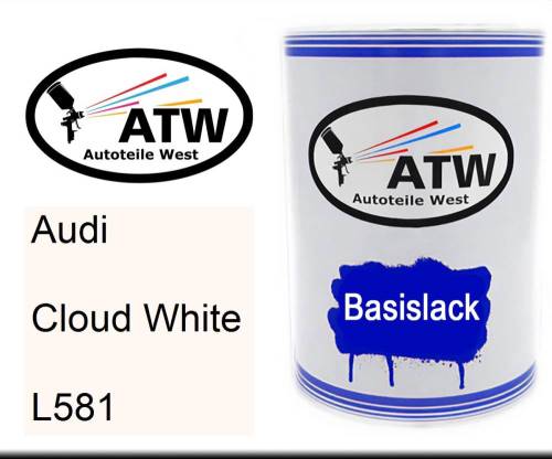 Audi, Cloud White, L581: 500ml Lackdose, von ATW Autoteile West.